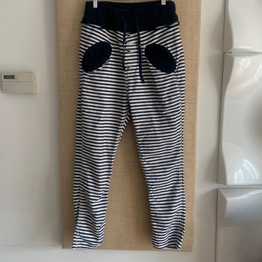 - Kapital prison/sailor stripe dropped crutch pants